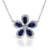 Collar de diamantes y iolita con motivo floral de 14k MN3362IOL