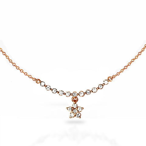 14k Gold diamond heart choker necklace MN44916