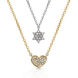 14k Star of David diamond charm necklace MN44553B