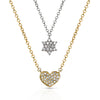 14k Petite diamond heart charm necklace MN42703