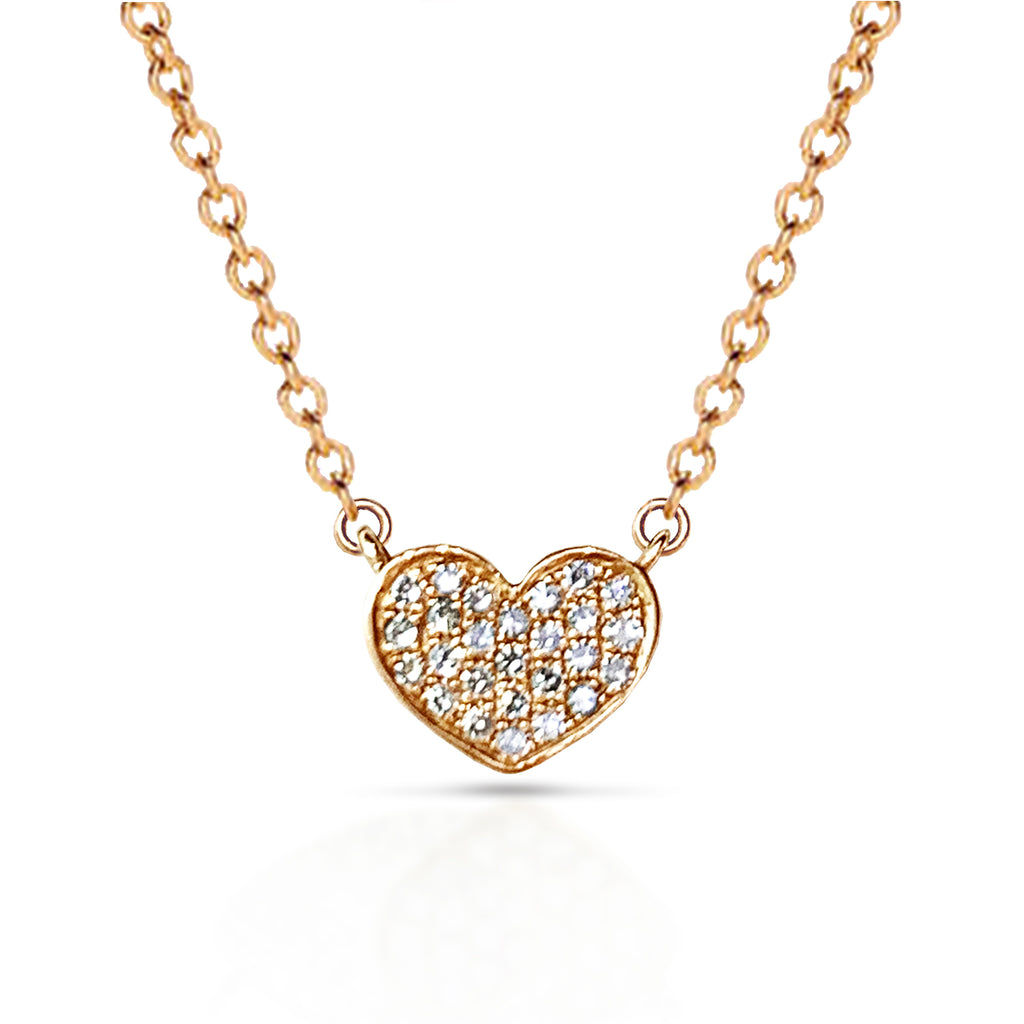 14k Petite diamond heart charm necklace MN42703
