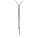 14k Two tone vertical diamond bar necklace MN43032