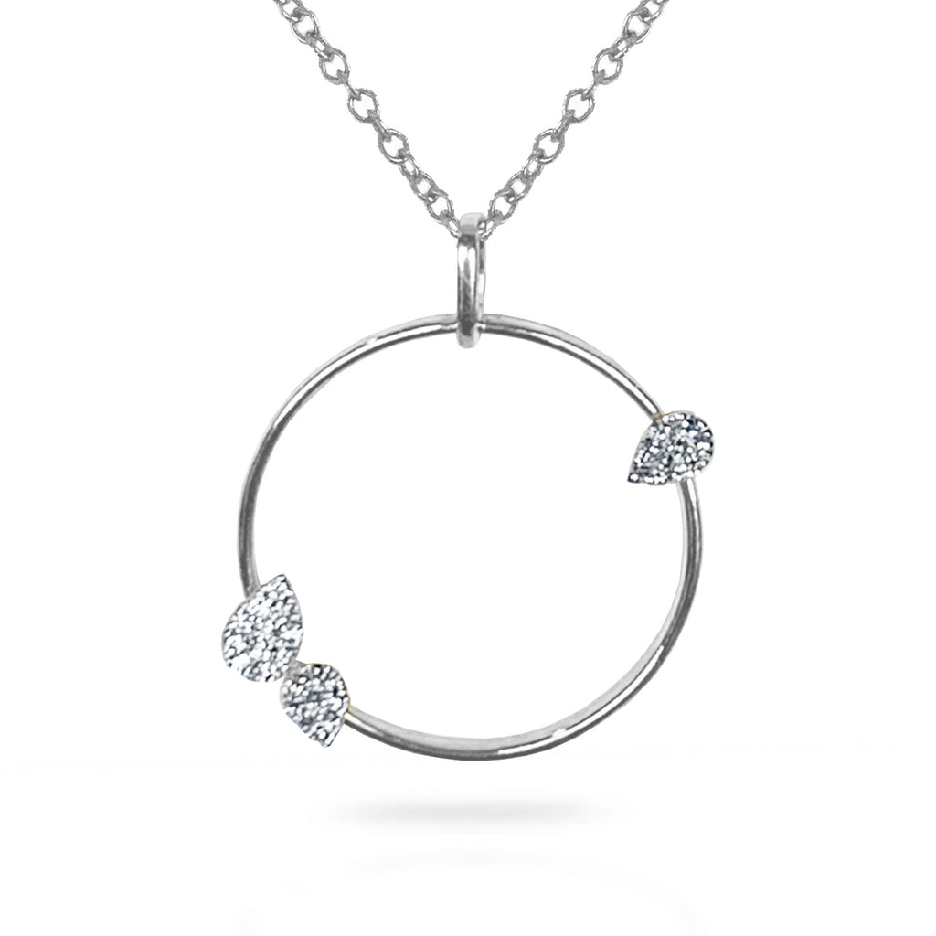 14k two tone open circle diamond necklace MN43828