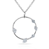 14k two tone open circle diamond necklace MN43829