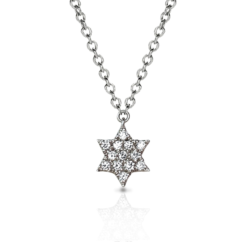14k Star of David diamond charm necklace MN44553B