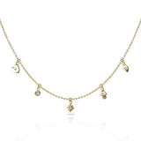14k gold celestial good luck charm necklace MN44911