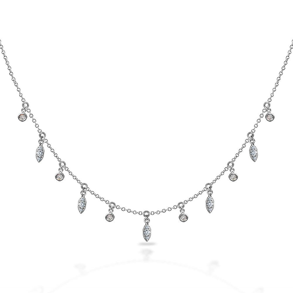 14k Gold Dew Drop Diamond By The Yard Necklace MN44912