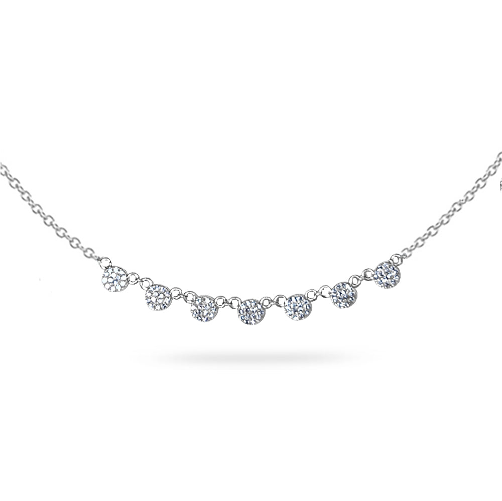 14k round disc diamond pave lariat necklace MN71515