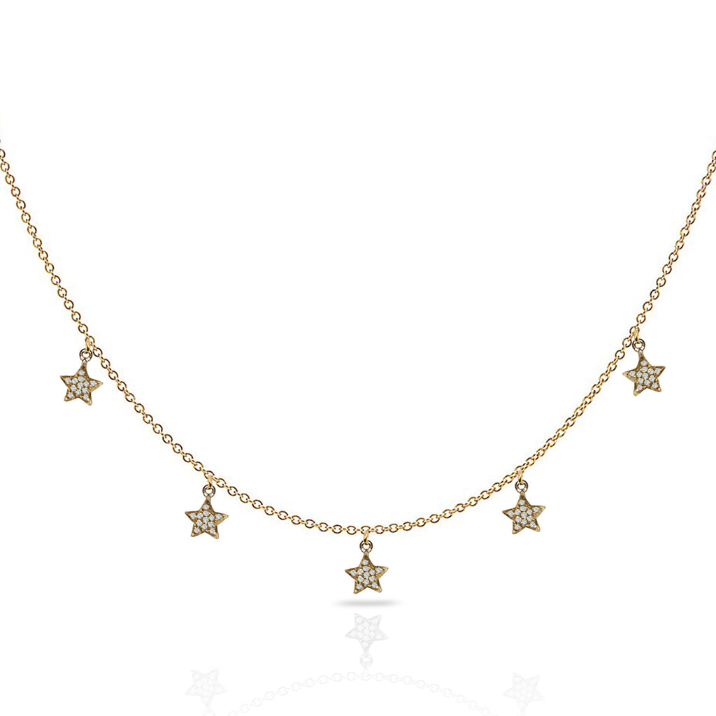 Collar de estrella celestial de diamantes en Oro de 14k MN71606