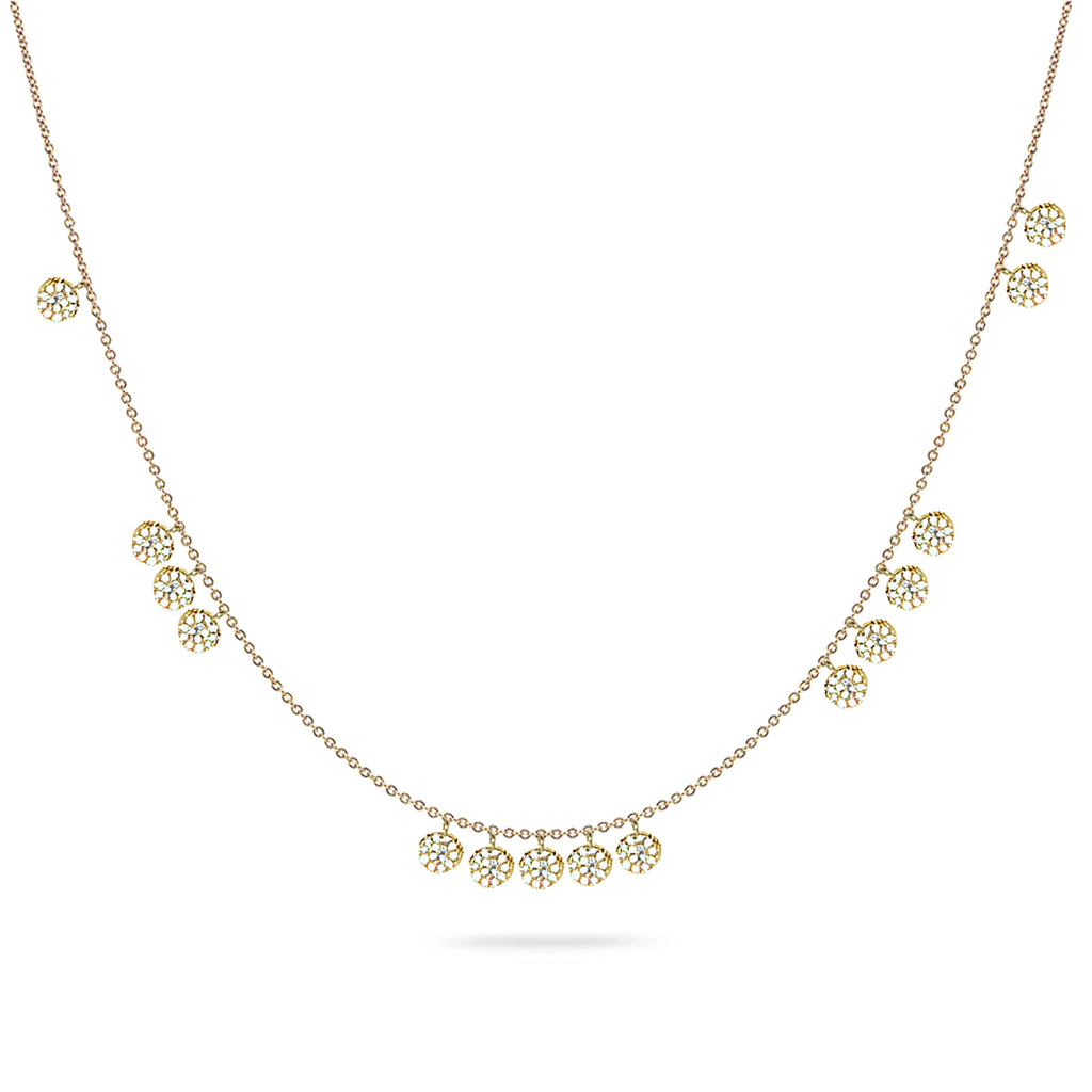 14k Pave diamond disc choker necklace MN71673