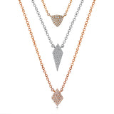 14k Petite pave diamond shape charm necklace MN24839