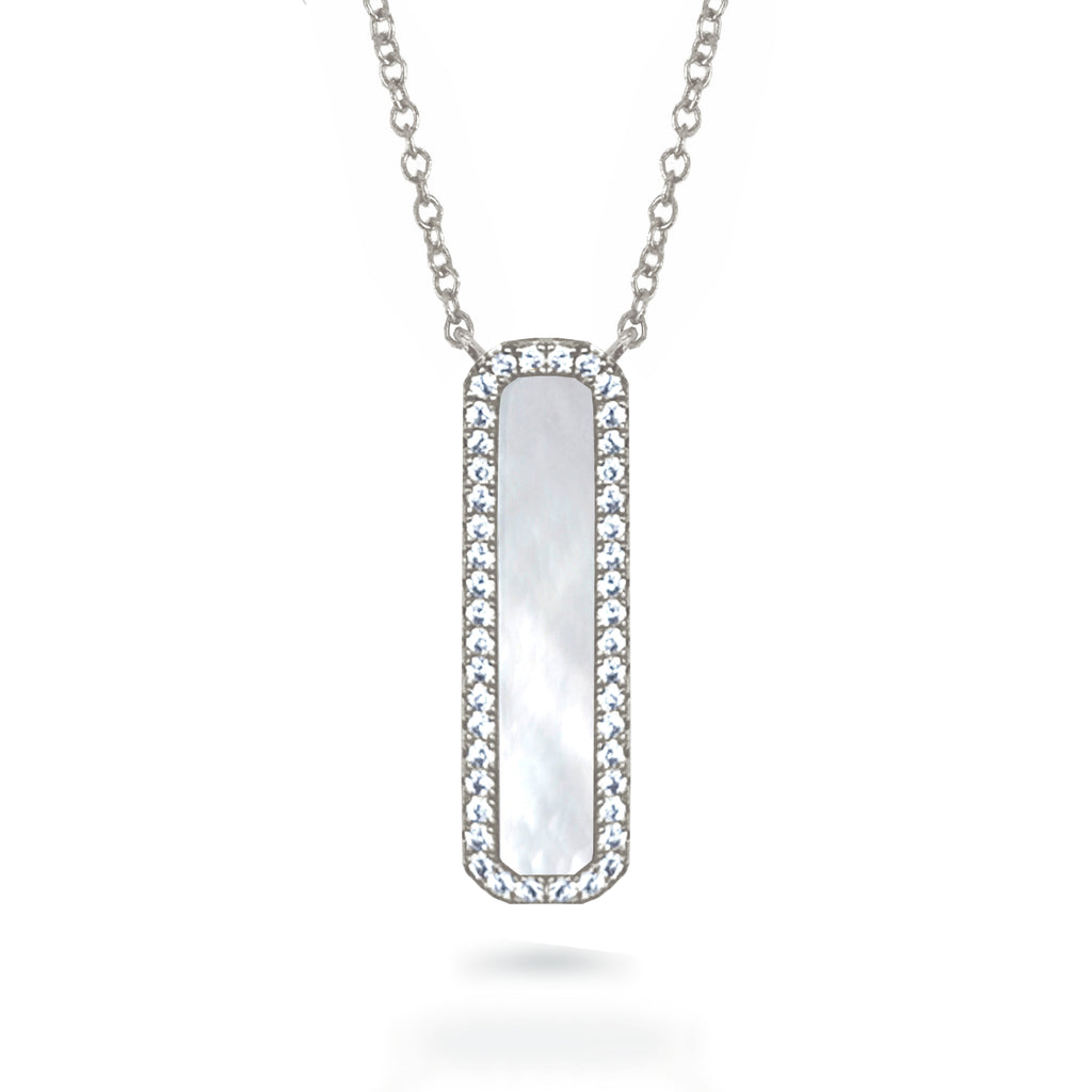 14k mother of pearl vertical bar necklace MN71680MP