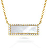 Collar con barra horizontal turquesa y diamantes en oro de 14k MN71681TQ