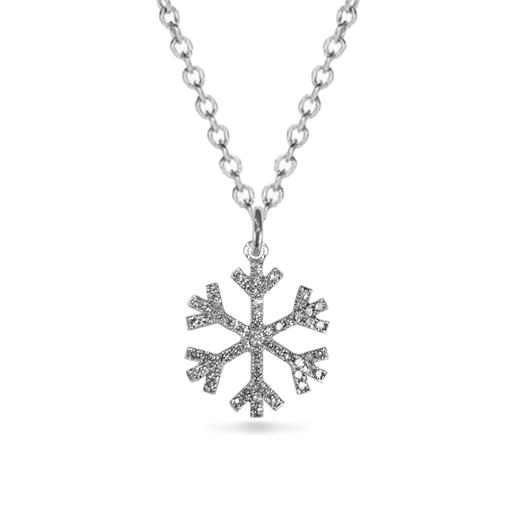 14K Snowflake Diamond Choker Charm Necklace MP00028