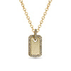 14K brushed matt gold diamond dog tag Necklace MP00120W