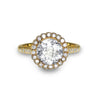 14k gold round white topaz engagement ring MR31590E