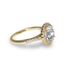 14k gold round white topaz engagement ring MR31590E