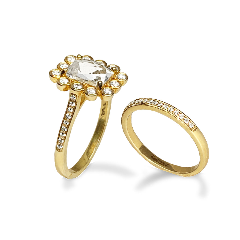 14k gold emerald cut white topaz engagement ring MR31594WTE