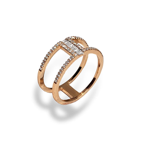 14k Gold Trillian diamante Fashion stack anel MR1843