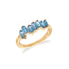 14k ouro azul topázio baguete moda anel pilha MR4445BT