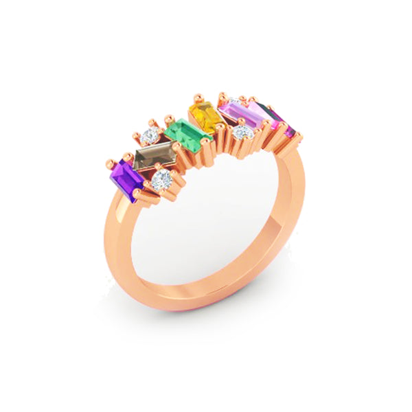 14k gold multicolor baguette fashion band MR4447 – Velvet