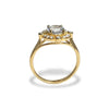 Anel de noivado de topázio branco e diamante exclusivo em ouro 14k MR45172