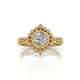 14k Gold Art Deco Inspired Diamond Semi Mount Ring MR4711