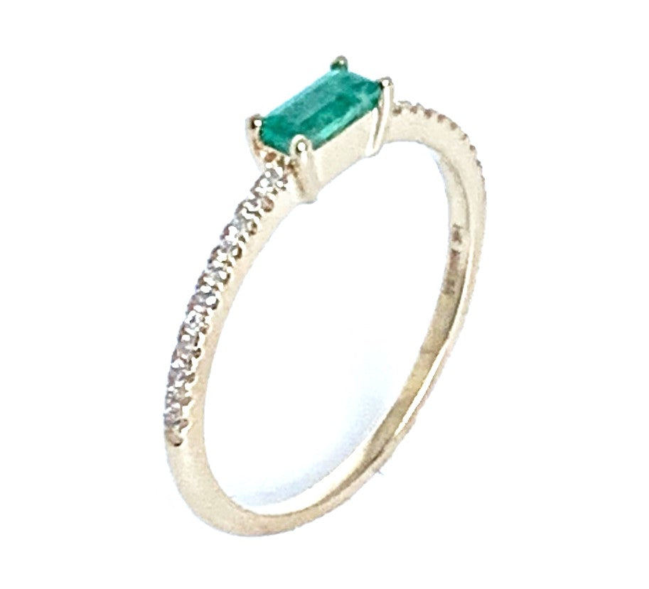 14k gold baguette sapphire & diamond designer fashion stack ring MR4863DBS