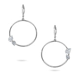 14k Modern open circle hoop earrings ME43828