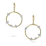14k Modern open circle hoop earrings ME43829