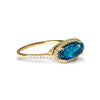 Anel de topázio azul londrino oval 14k ouro MR4640