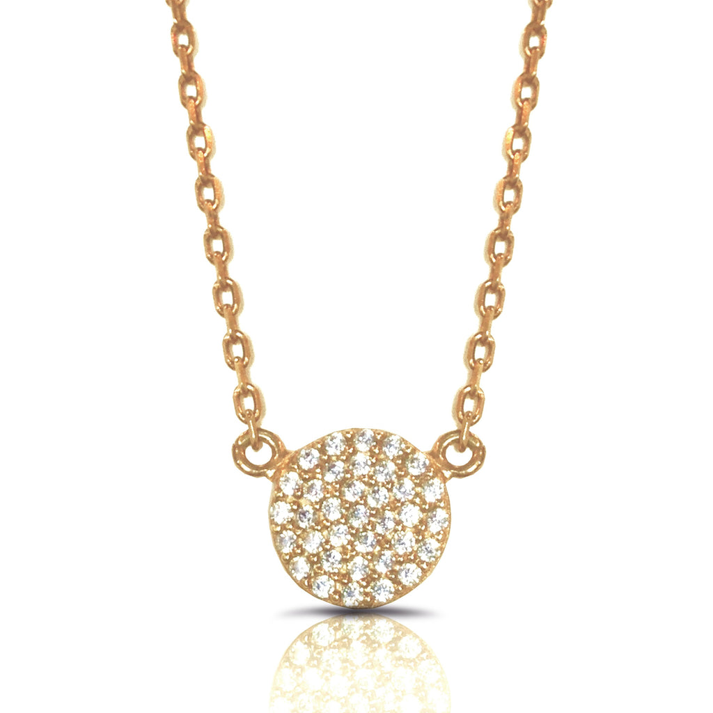 Gargantilla/Collar con Disco de Diamantes en Oro 14K N19