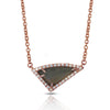 14K Gold Diamond Irregular Triangle Gray Moonstone Necklace ON1GYM