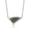 14K Gold Diamond Irregular Triangle Gray Moonstone Necklace ON1GYM
