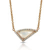 14K Gold Diamond Irregular Triangle Mother of Pearl Necklace ON1MP