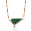 Collar de esmeralda triangular irregular de diamantes en oro de 14 quilates ON1TRE