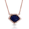 14K Polygon Lapis Diamond Necklace ON2LAP
