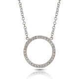 14K Gold Diamond Circle Frame Necklace