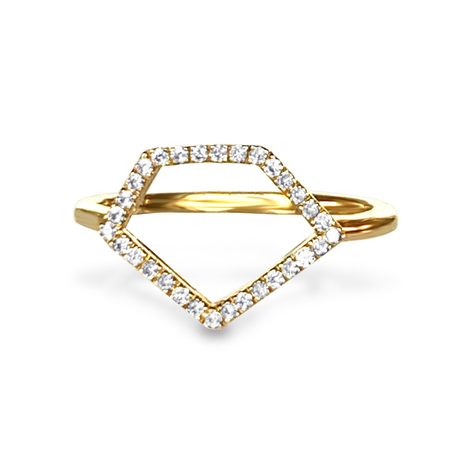 14k gold octagon diamond fashion ring OR2D – Velvet Radical