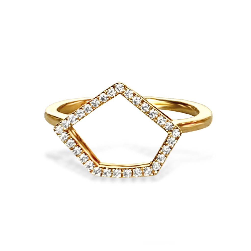 Anillo de moda con diamantes octágono de oro de 14k OR2D