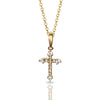 Collar delicado de diamantes con cruz de oro de 14 quilates P43545