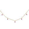 14k Hanging RUBY station necklace MN44917R