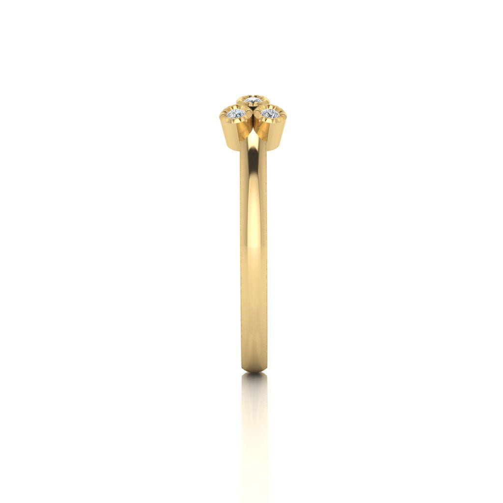 14k gold diamond fashion open 3 stone stack ring MR4891