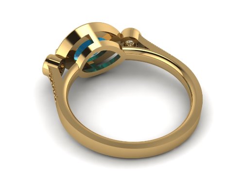 14k gold oval london blue topaz ring MR4546
