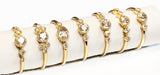 Anel empilhável de designer de topázio branco com diamante em ouro 14k MR45625