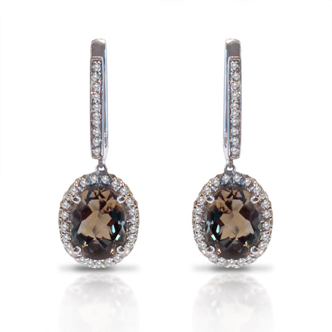 14k Long Open Pave Diamond Earrings ME24982