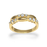 14K Gold Diamond Gold Link Fashion Stack Ring SR31808