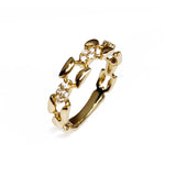 Anel de ouro 14K em forma de pilha de diamante com anel SR43574