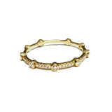 14k gold bezel diamond fashion stack ring SR43759