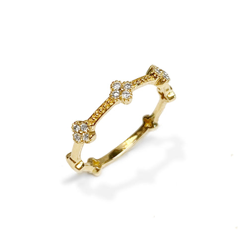 Baguete de diamante de ouro 14k e aliança de casamento redonda SR33456